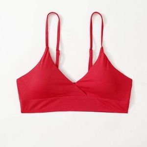 NWT SHEIN Swimsuit Bikini Top Red Size L